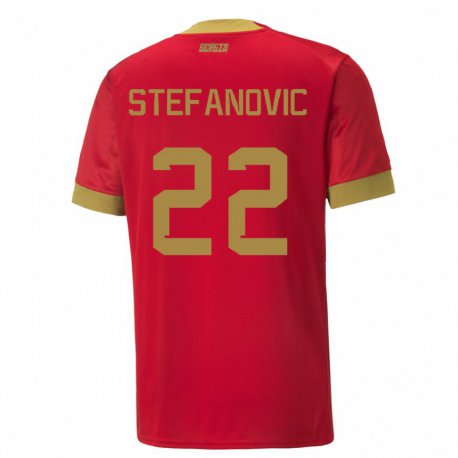 Kandiny Herren Serbische Dejana Stefanovic #22 Rot Heimtrikot Trikot 22-24 T-shirt