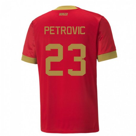 Kandiny Herren Serbische Jovana Petrovic #23 Rot Heimtrikot Trikot 22-24 T-shirt