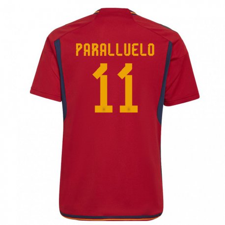 Kandiny Herren Spanische Salma Paralluelo #11 Rot Heimtrikot Trikot 22-24 T-shirt