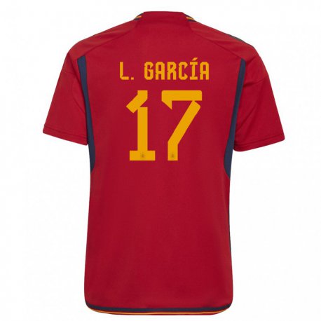 Kandiny Herren Spanische Lucia Garcia #17 Rot Heimtrikot Trikot 22-24 T-shirt