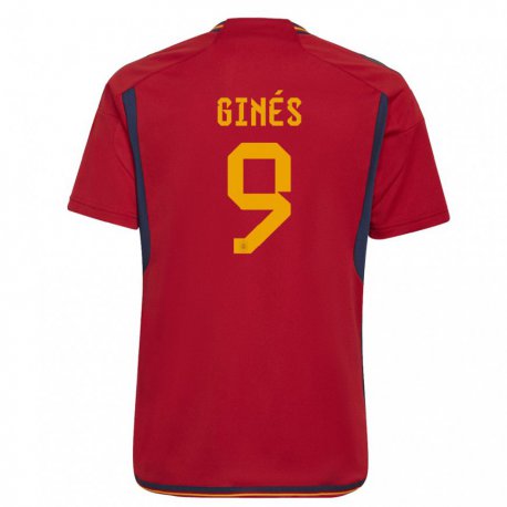 Kandiny Herren Spanische Alvaro Gines #9 Rot Heimtrikot Trikot 22-24 T-shirt