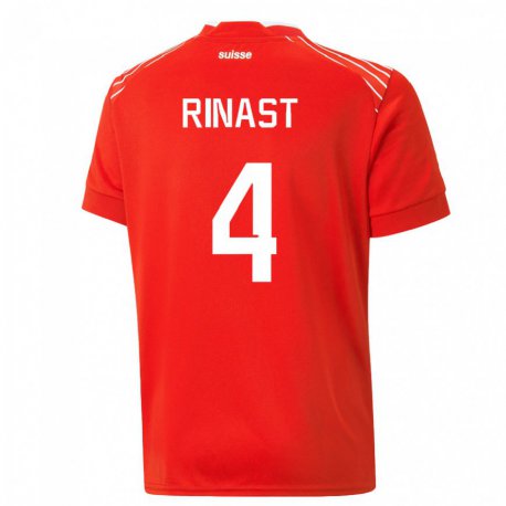Kandiny Herren Schweizer Rachel Rinast #4 Rot Heimtrikot Trikot 22-24 T-shirt