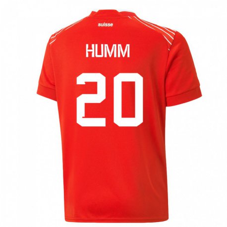 Kandiny Herren Schweizer Fabienne Humm #20 Rot Heimtrikot Trikot 22-24 T-shirt