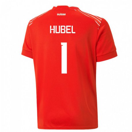 Kandiny Herren Schweizer Marvin Hubel #1 Rot Heimtrikot Trikot 22-24 T-shirt
