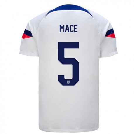 Kandiny Herren Us-amerikanische Hailie Mace #5 Weiß Heimtrikot Trikot 22-24 T-shirt