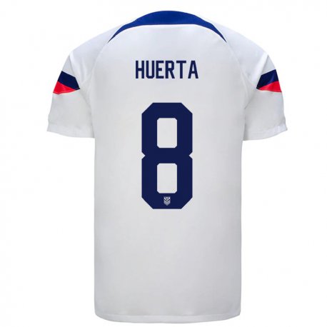 Kandiny Herren Us-amerikanische Sofia Huerta #8 Weiß Heimtrikot Trikot 22-24 T-shirt