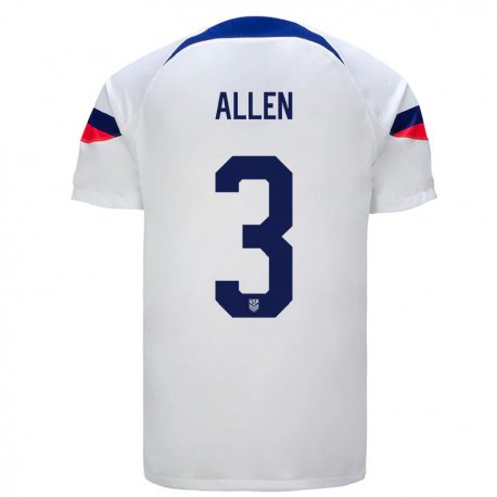 Kandiny Herren Us-amerikanische Noah Allen #3 Weiß Heimtrikot Trikot 22-24 T-shirt