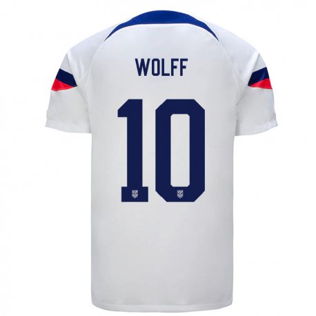Kandiny Herren Us-amerikanische Owen Wolff #10 Weiß Heimtrikot Trikot 22-24 T-shirt