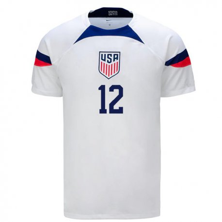Kandiny Herren Us-amerikanische Emmanuel Ochoa #12 Weiß Heimtrikot Trikot 22-24 T-shirt