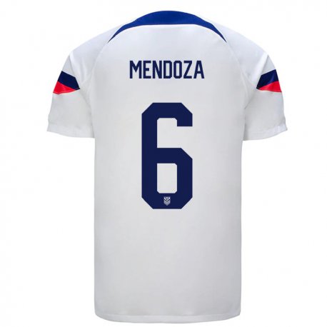Kandiny Herren Us-amerikanische Edwyn Mendoza #6 Weiß Heimtrikot Trikot 22-24 T-shirt