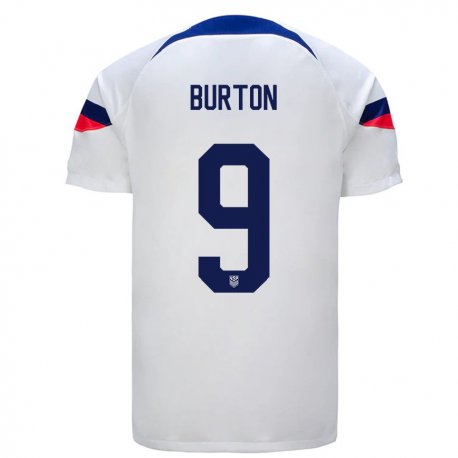 Kandiny Herren Us-amerikanische Micah Burton #9 Weiß Heimtrikot Trikot 22-24 T-shirt