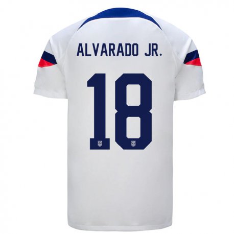 Kandiny Herren Us-amerikanische Alejandro Alvarado Jr #18 Weiß Heimtrikot Trikot 22-24 T-shirt