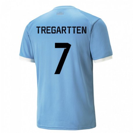 Kandiny Herren Uruguayische Stephanie Tregartten #7 Blau Heimtrikot Trikot 22-24 T-shirt