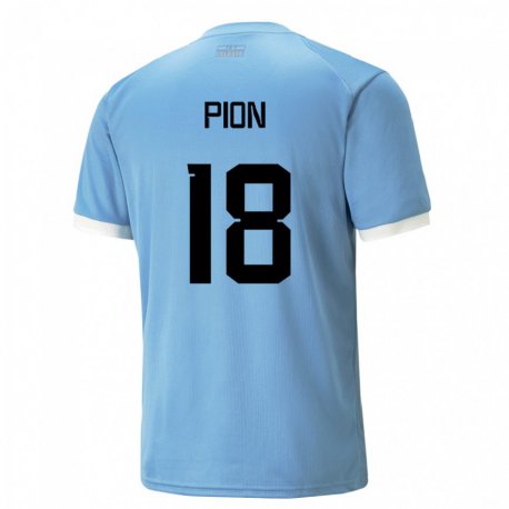 Kandiny Herren Uruguayische Mariana Pion #18 Blau Heimtrikot Trikot 22-24 T-shirt