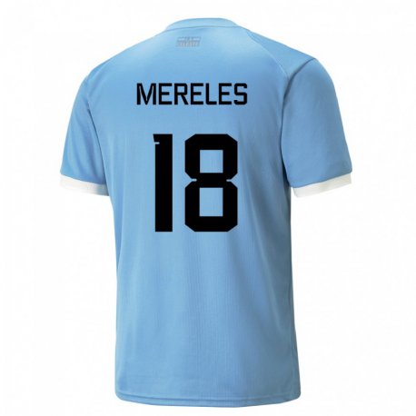 Kandiny Herren Uruguayische Exequiel Mereles #18 Blau Heimtrikot Trikot 22-24 T-shirt