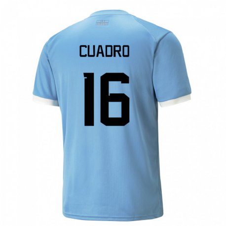 Kandiny Herren Uruguayische Alexis Cuadro #16 Blau Heimtrikot Trikot 22-24 T-shirt