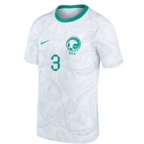 Kandiny Herren Saudi-arabische Lin Muhammad #3 Weiß Heimtrikot Trikot 22-24 T-shirt