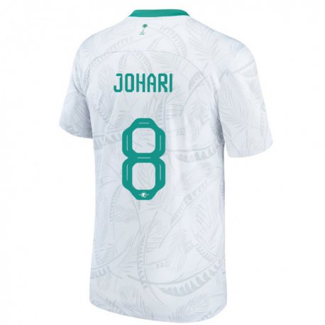Kandiny Herren Saudi-arabische Layan Johari #8 Weiß Heimtrikot Trikot 22-24 T-shirt