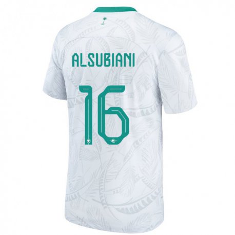 Kandiny Herren Saudi-arabische Faisal Alsubiani #16 Weiß Heimtrikot Trikot 22-24 T-shirt