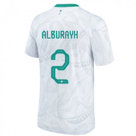 Kandiny Herren Saudi-arabische Mahmood Alburayh #2 Weiß Heimtrikot Trikot 22-24 T-shirt