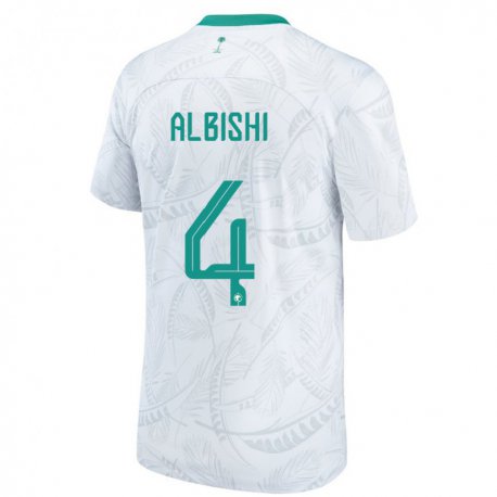 Kandiny Herren Saudi-arabische Abdullah Albishi #4 Weiß Heimtrikot Trikot 22-24 T-shirt