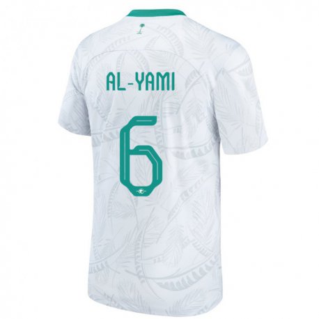 Kandiny Herren Saudi-arabische Mohammed Al Yami #6 Weiß Heimtrikot Trikot 22-24 T-shirt