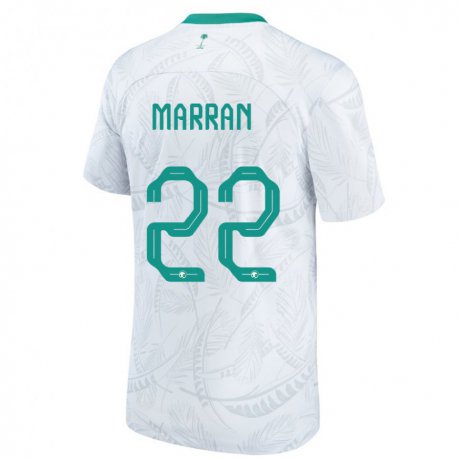 Kandiny Herren Saudi-arabische Mohammed Marran #22 Weiß Heimtrikot Trikot 22-24 T-shirt