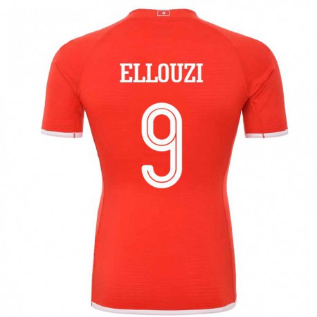 Kandiny Herren Tunesische Sabrine Ellouzi #9 Rot Heimtrikot Trikot 22-24 T-shirt