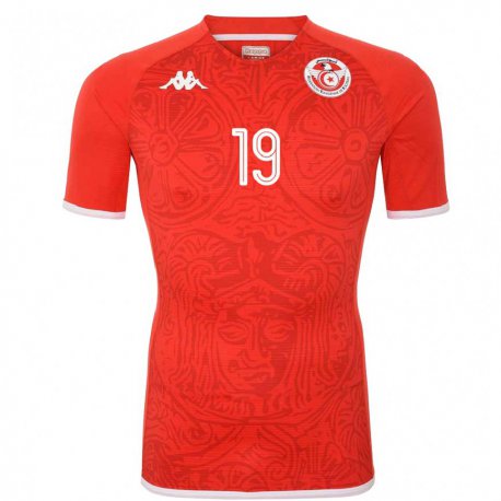Kandiny Herren Tunesische Chirine Lamti #19 Rot Heimtrikot Trikot 22-24 T-shirt