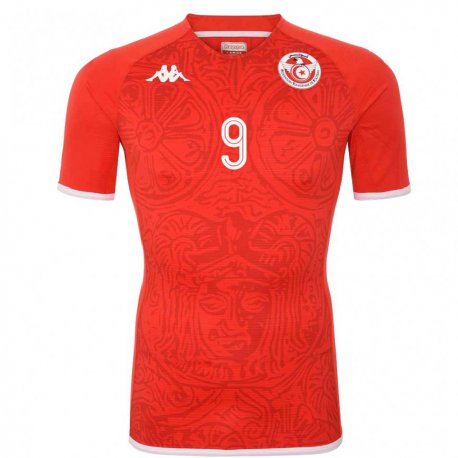 Kandiny Herren Tunesische Youssef Snana #9 Rot Heimtrikot Trikot 22-24 T-shirt