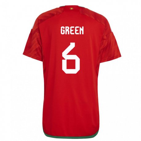 Kandiny Herren Walisische Josephine Green #6 Rot Heimtrikot Trikot 22-24 T-shirt