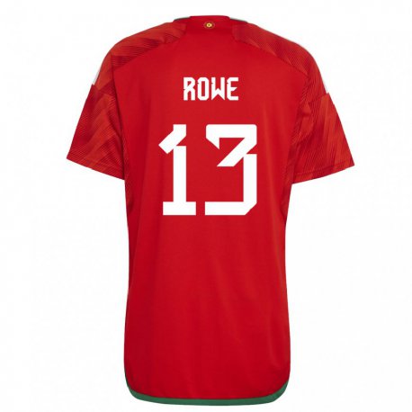 Kandiny Herren Walisische Rachel Rowe #13 Rot Heimtrikot Trikot 22-24 T-shirt