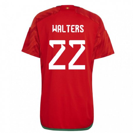 Kandiny Herren Walisische Georgia Walters #22 Rot Heimtrikot Trikot 22-24 T-shirt