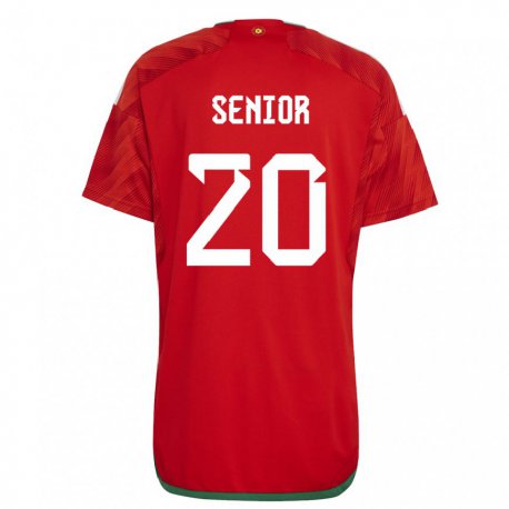 Kandiny Herren Walisische Matt Senior #20 Rot Heimtrikot Trikot 22-24 T-shirt