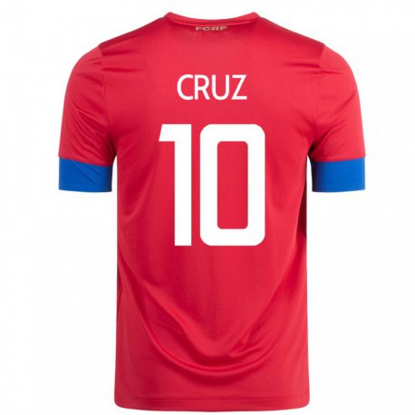 Kandiny Herren Costa-ricanische Shirley Cruz #10 Rot Heimtrikot Trikot 22-24 T-shirt