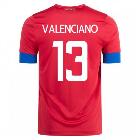 Kandiny Herren Costa-ricanische Emilie Valenciano #13 Rot Heimtrikot Trikot 22-24 T-shirt