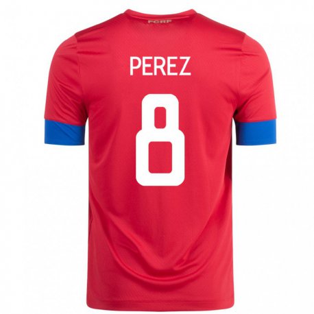 Kandiny Herren Costa-ricanische Creichel Perez #8 Rot Heimtrikot Trikot 22-24 T-shirt