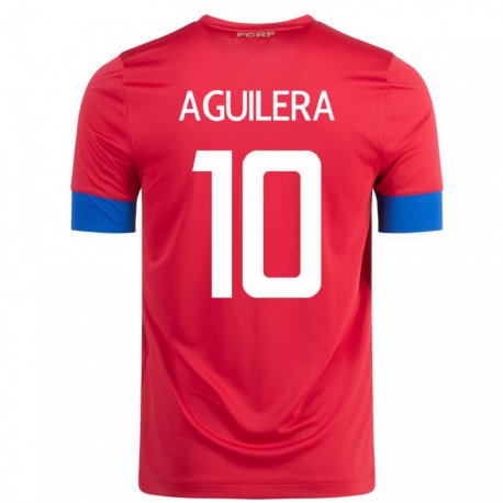 Kandiny Herren Costa-ricanische Brandon Aguilera #10 Rot Heimtrikot Trikot 22-24 T-shirt