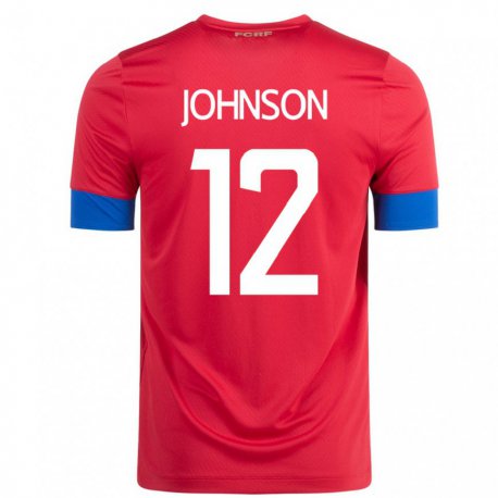 Kandiny Herren Costa-ricanische Shawn Johnson #12 Rot Heimtrikot Trikot 22-24 T-shirt