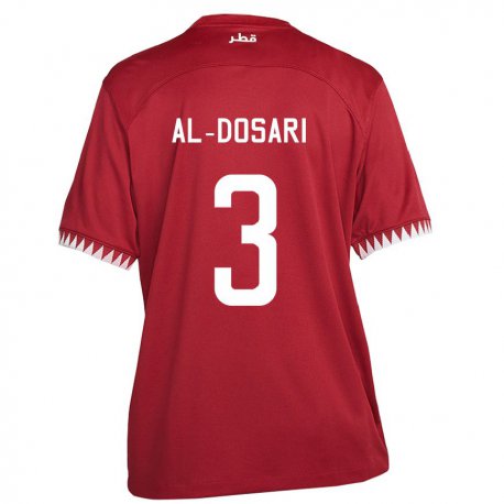 Kandiny Herren Katarische Dana Al Dosari #3 Kastanienbraun Heimtrikot Trikot 22-24 T-shirt