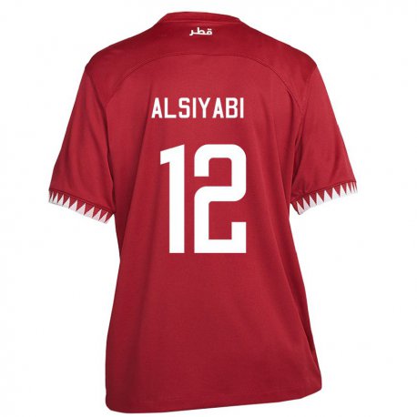 Kandiny Herren Katarische Shaima Alsiyabi #12 Kastanienbraun Heimtrikot Trikot 22-24 T-shirt