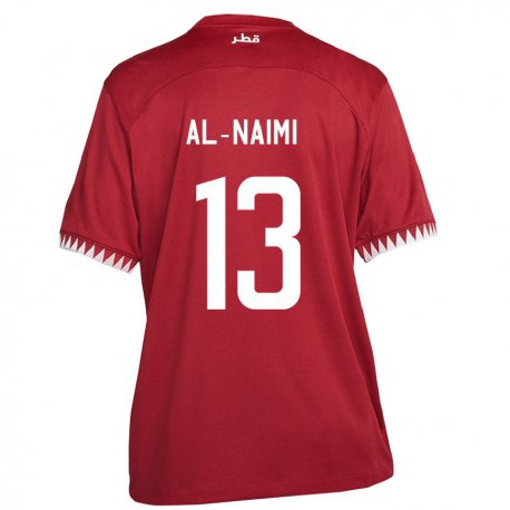 Kandiny Herren Katarische Zahra Al Naimi #13 Kastanienbraun Heimtrikot Trikot 22-24 T-shirt