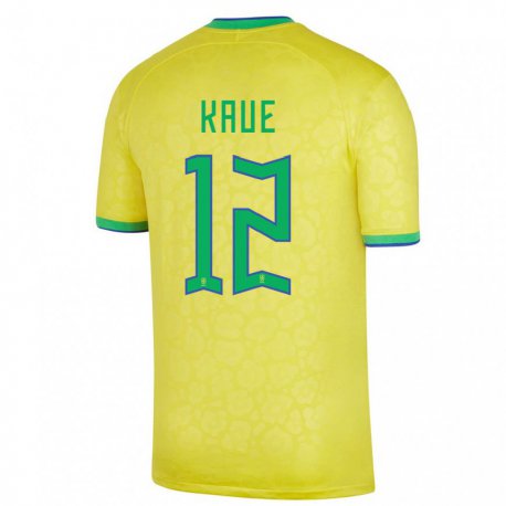 Kandiny Herren Brasilianische Kaue #12 Gelb Heimtrikot Trikot 22-24 T-shirt