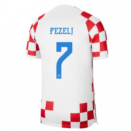 Kandiny Herren Kroatische Petra Pezelj #7 Rot-weiss Heimtrikot Trikot 22-24 T-shirt