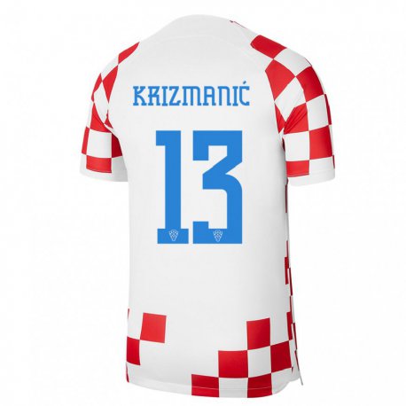 Kandiny Herren Kroatische Kresimir Krizmanic #13 Rot-weiss Heimtrikot Trikot 22-24 T-shirt