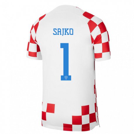 Kandiny Herren Kroatische Tin Sajko #1 Rot-weiss Heimtrikot Trikot 22-24 T-shirt