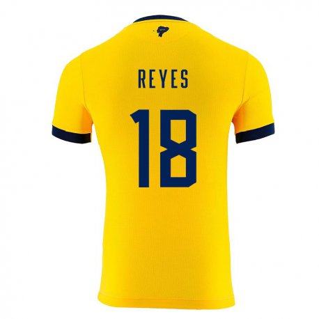 Kandiny Herren Ecuadorianische Ashley Reyes #18 Gelb Heimtrikot Trikot 22-24 T-shirt