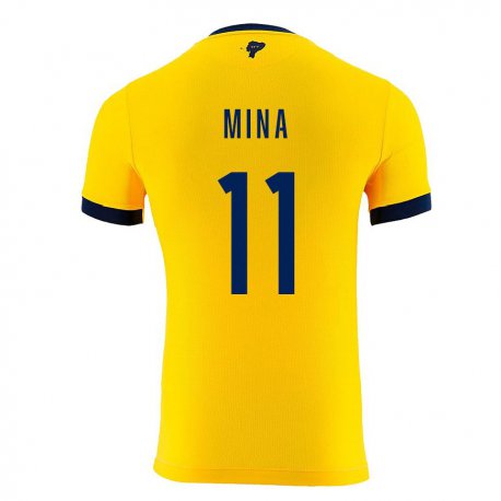Kandiny Herren Ecuadorianische Ariel Mina #11 Gelb Heimtrikot Trikot 22-24 T-shirt