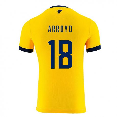 Kandiny Herren Ecuadorianische Jean Arroyo #18 Gelb Heimtrikot Trikot 22-24 T-shirt