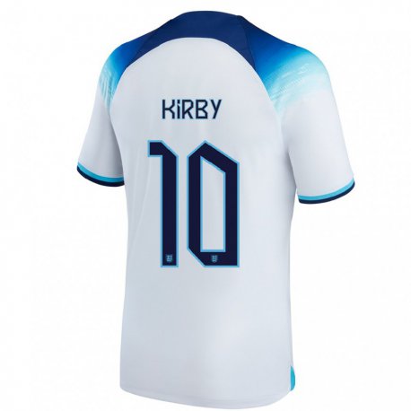 Kandiny Herren Englische Fran Kirby #10 Weiß Blau Heimtrikot Trikot 22-24 T-shirt